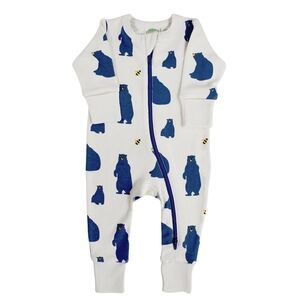 Blue Bear Print Kids One Piece - Parade - 6-12 Months